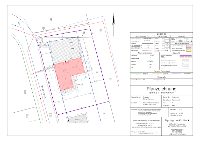 Lageplan zum Bauantrag